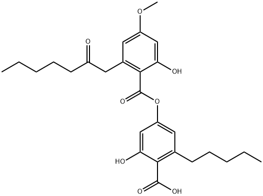 Benzoic acid, 2-hydroxy-4-[[2-hydroxy-4-methoxy-6-(2-oxoheptyl)benzoyl]oxy]-6-pentyl-|