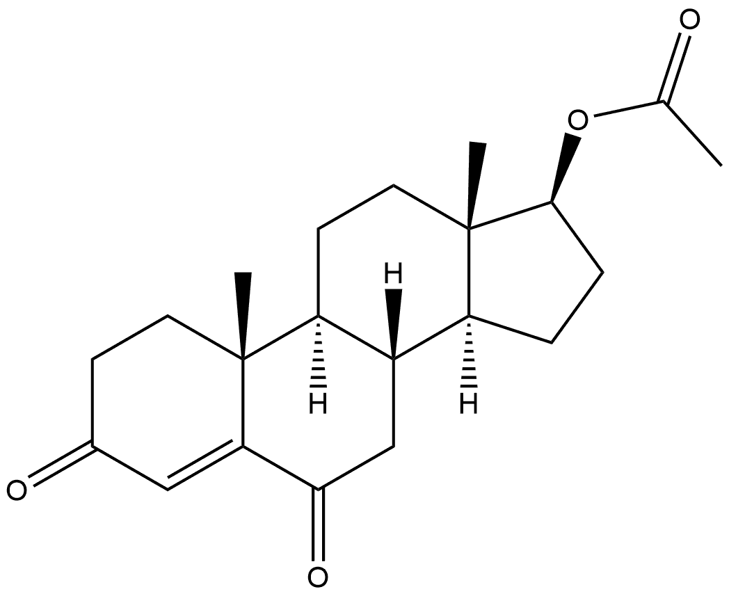 (17Β)-17-(ACETYLOXY)-ANDROST-4-ENE-3,6-DIONE, 6726-17-6, 结构式