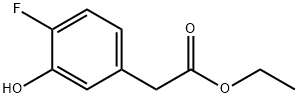 Benzeneacetic acid, 4-fluoro-3-hydroxy-, ethyl ester Struktur