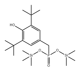 Phosphonic acid, [[3,5-bis(1,1-dimethylethyl)-4-hydroxyphenyl]methyl]-, bis(trimethylsilyl) ester (9CI) Structure