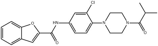 2-Benzofurancarboxamide, N-[3-chloro-4-[4-(2-methyl-1-oxopropyl)-1-piperazinyl]phenyl]-|化合物RASARFIN
