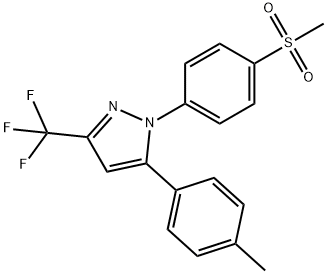 1H-Pyrazole, 5-(4-methylphenyl)-1-[4-(methylsulfonyl)phenyl]-3-(trifluoromethyl)- Structure
