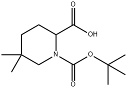 1-(叔丁氧基羰基)-5,5-二甲基哌啶-2-羧酸 结构式
