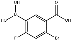 2-bromo-5-(dihydroxyboranyl)-4-fluorobenzoic acid 结构式