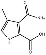 3-氨基甲酰基-4-甲基-1H-吡咯-2-羧酸, 67856-00-2, 结构式