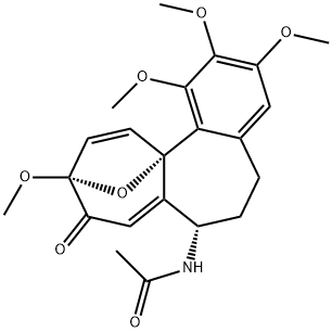 N-[(7S)-6,7,9,10-テトラヒドロ-1,2,3,10-テトラメトキシ-9-オキソ-5H-10α,12aα-エポキシベンゾ[a]ヘプタレン-7-イル]アセトアミド 化学構造式