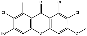 9H-Xanthen-9-one, 2,7-dichloro-1,6-dihydroxy-3-methoxy-8-methyl- Structure