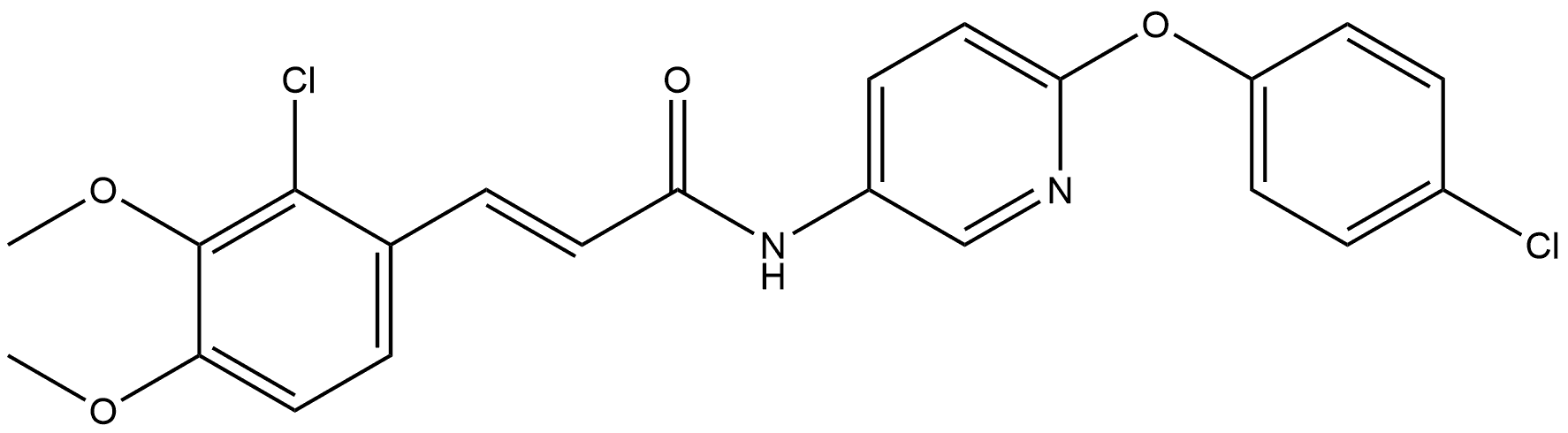 (2E)-3-(2-Chloro-3,4-dimethoxyphenyl)-N-[6-(4-chlorophenoxy)-3-pyridinyl]-2-propenamide Structure