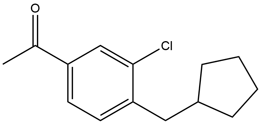 1-[3-Chloro-4-(cyclopentylmethyl)phenyl]ethanone 结构式