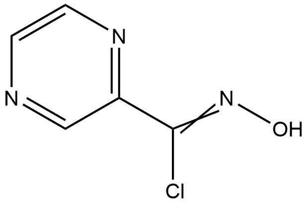 N-羟基吡嗪-2-亚氨代甲酰氯 结构式