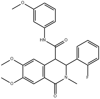 4-Isoquinolinecarboxamide, 3-(2-fluorophenyl)-1,2,3,4-tetrahydro-6,7-dimethoxy-N-(3-methoxyphenyl)-2-methyl-1-oxo-|WAY-327263
