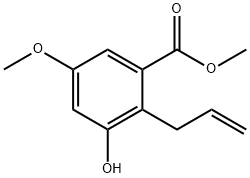 2-烯丙基-3-羟基-5-甲氧基苯甲酸甲酯 结构式