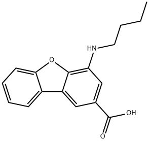 2-Dibenzofurancarboxylic acid, 4-(butylamino)- Struktur