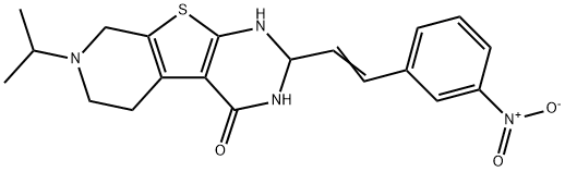 2-[(Z)-2-(3-nitrophenyl)ethenyl]-7-propan-2-yl-1,2,3,5,6,8-hexahydropyrido[2,3]thieno[2,4-d]pyrimidin-4-one Structure
