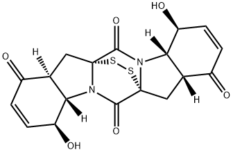 (4S)-4,4aα,7,7aα,11,11aα,14,14aβ-Octahydro-4α,11α-dihydroxy-8H,13H-6aβ,13aβ-epidithio-1H,6H-pyrazino[1,2-a:4,5-a']diindole-1,6,8,13-tetrone Struktur
