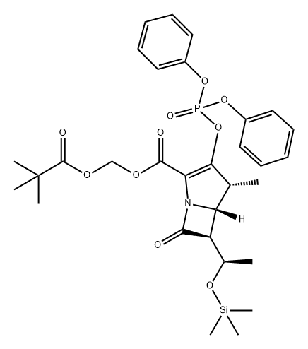 1-Azabicyclo[3.2.0]hept-2-ene-2-carboxylic acid, 3-[(diphenoxyphosphinyl)oxy]-4-methyl-7-oxo-6-[(1R)-1-[(trimethylsilyl)oxy]ethyl]-, (2,2-dimethyl-1-oxopropoxy)methyl ester, (4R,5R,6S)-