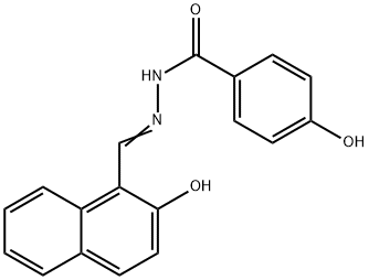 Benzoic acid, 4-hydroxy-, 2-[(2-hydroxy-1-naphthalenyl)methylene]hydrazide Structure