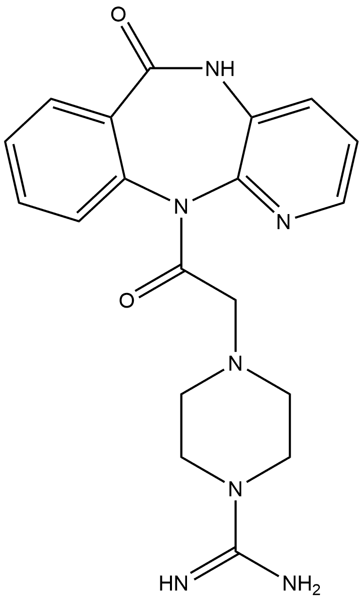 4-[2-(5,6-Dihydro-6-oxo-11H-pyrido[2,3-b][1,4]benzodiazepin-11-yl)-2-oxoethyl]-1-piperazinecarboximidamide|