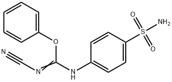Carbamimidic acid, N-[4-(aminosulfonyl)phenyl]-N'-cyano-, phenyl ester Structure
