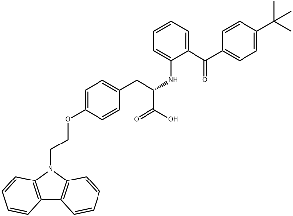 O-[2-(9H-Carbazol-9-yl)ethyl]-N-[2-[4-(1,1-dimethylethyl)benzoyl]phenyl]-L-tyrosine Struktur
