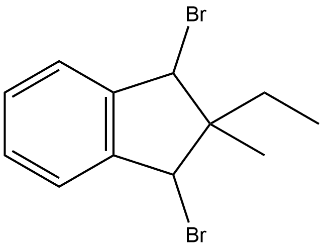 1,3-dibromo-2-ethyl-2-methyl-2,3-dihydro-1H-indene 结构式