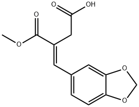 BUTANEDIOIC ACID, 2-(1,3-BENZODIOXOL-5-YLMETHYLENE)-, 1-METHYL ESTER, (2E)- 结构式