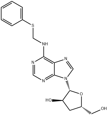Adenosine, 3'-deoxy-N-[(phenylthio)methyl]- (9CI),704915-74-2,结构式