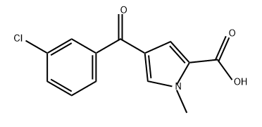 1H-吡咯-2-羧酸,4-(3-氯苯甲酰基)-1-甲基-, 70696-61-6, 结构式