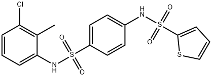 2-Thiophenesulfonamide, N-[4-[[(3-chloro-2-methylphenyl)amino]sulfonyl]phenyl]- Struktur