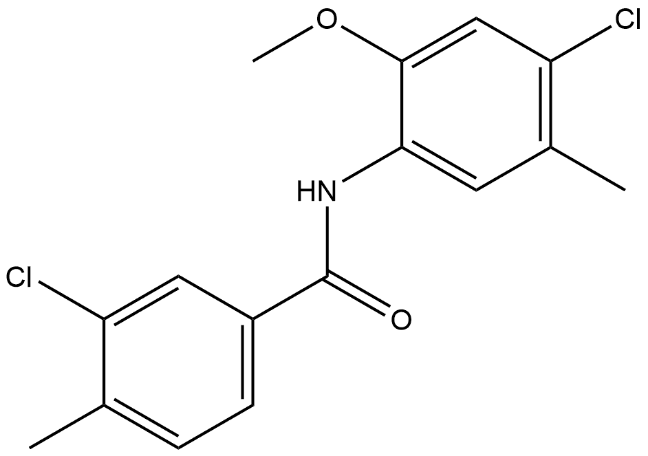 3-Chloro-N-(4-chloro-2-methoxy-5-methylphenyl)-4-methylbenzamide 结构式