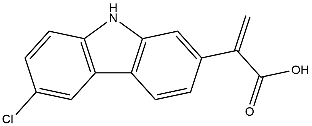 9H-Carbazole-2-acetic acid, 6-chloro-α-methylene- 化学構造式