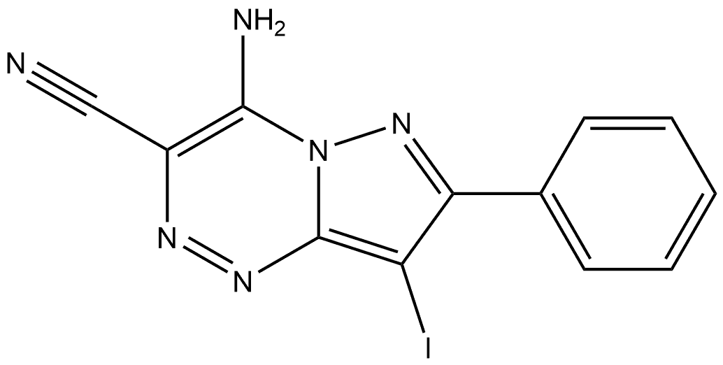 4-amino-8-iodo-7-phenylpyrazolo[5,1-c][1,2,4]triazine-3-carbonitrile Structure