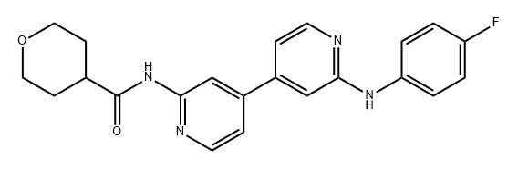 2H-Pyran-4-carboxamide, N-[2'-[(4-fluorophenyl)amino][4,4'-bipyridin]-2-yl]tetrahydro- Structure