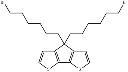 4,4-双(6-溴己基)-4H-环戊二烯[2,1-B:3,4-B']二噻吩 结构式
