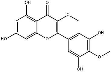 4H-1-Benzopyran-4-one, 2-(3,5-dihydroxy-4-methoxyphenyl)-5,7-dihydroxy-3-methoxy-, 71325-90-1, 结构式