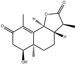 (3S)-3aβ,5,5a,6,7,9bα-Hexahydro-6β-hydroxy-3β,5aα,9-trimethylnaphtho[1,2-b]furan-2,8(3H,4H)-dione Struktur