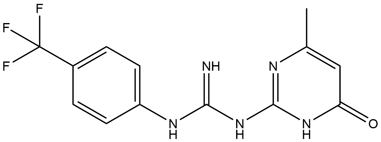 1-(4-methyl-6-oxo-1,6-dihydropyrimidin-2-yl)-3-(4-(trifluoromethyl)phenyl)guanidine 结构式