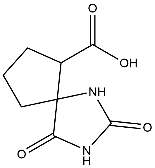 2,4-Dioxo-1,3-diazaspiro[4.4]nonane-6-carboxylic acid,7153-58-4,结构式