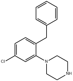 Piperazine, 1-[5-chloro-2-(phenylmethyl)phenyl]- Struktur