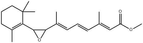 2,4,6-Octatrienoic acid, 3-methyl-7-[3-(2,6,6-trimethyl-1-cyclohexen-1-yl)-2-oxiranyl]-, methyl ester, (2E,4E,6E)- Struktur