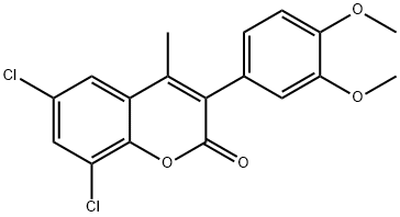 2H-1-Benzopyran-2-one, 6,8-dichloro-3-(3,4-dimethoxyphenyl)-4-methyl- 结构式