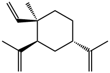 Cyclohexane, 1-ethenyl-1-methyl-2,4-bis(1-methylethenyl)-, (1R,2S,4S)- Struktur