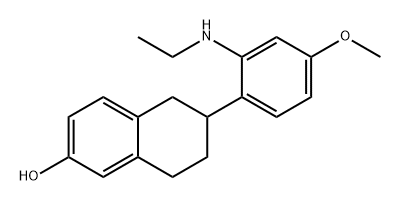 2-Naphthalenol, 6-[2-(ethylamino)-4-methoxyphenyl]-5,6,7,8-tetrahydro- Struktur