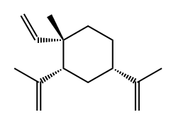 Cyclohexane, 1-ethenyl-1-methyl-2,4-bis(1-methylethenyl)-, (1S,2R,4S)- Struktur