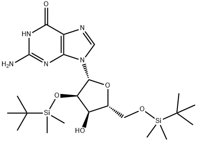2',5'-di-O-(tert-butyldimethylsilyl)guanosine Structure