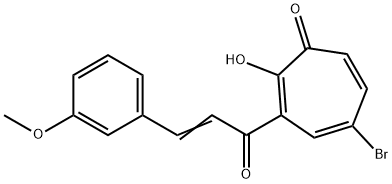 5-溴-3-(3-甲氧基肉桂酰基)卓酚酮 结构式