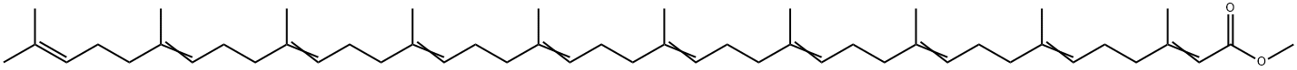 3,7,11,15,19,23,27,31,35,39-Decamethyl-2,6,10,14,18,22,26,30,34,38-tetracontadecenoic acid methyl ester Structure