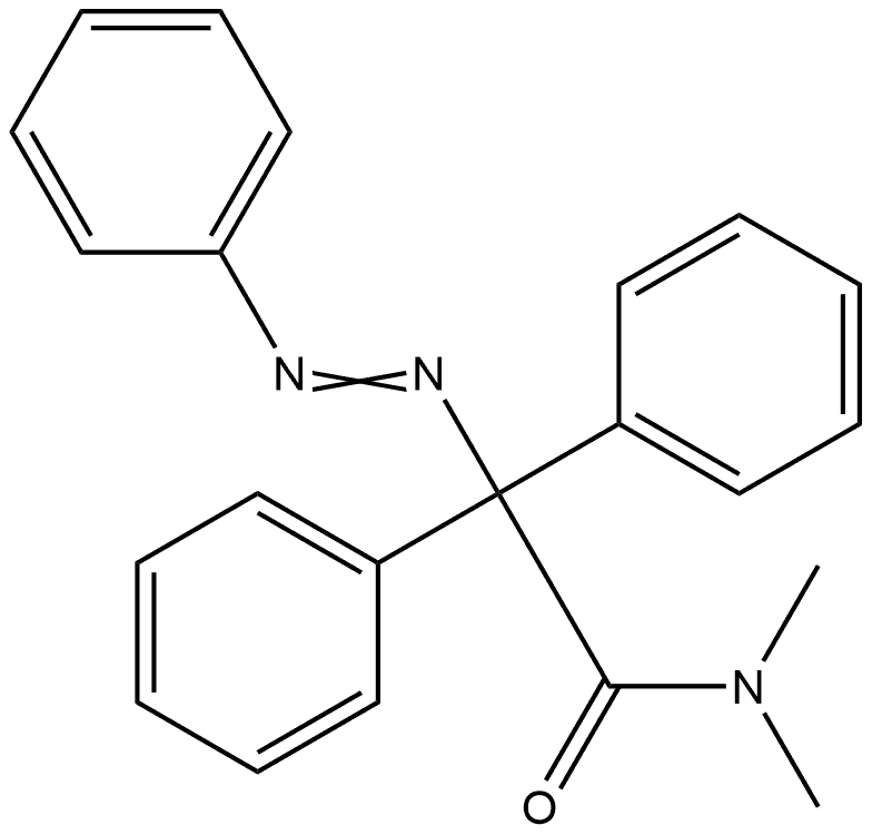 Benzeneacetamide, N,N-dimethyl-α-phenyl-α-(2-phenyldiazenyl)- Structure