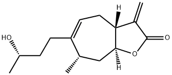 2H-Cyclohepta[b]furan-2-one, 3,3a,4,7,8,8a-hexahydro-6-[(3S)-3-hydroxybutyl]-7-methyl-3-methylene-, (3aR,7S,8aS)- Structure