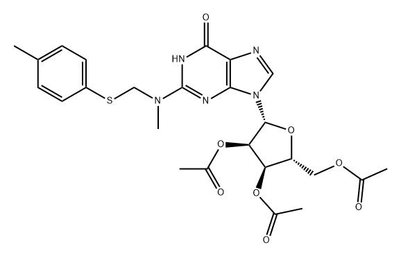 Guanosine, N-methyl-N-[[(4-methylphenyl)thio]methyl]-, 2',3',5'-triacetate (9CI)